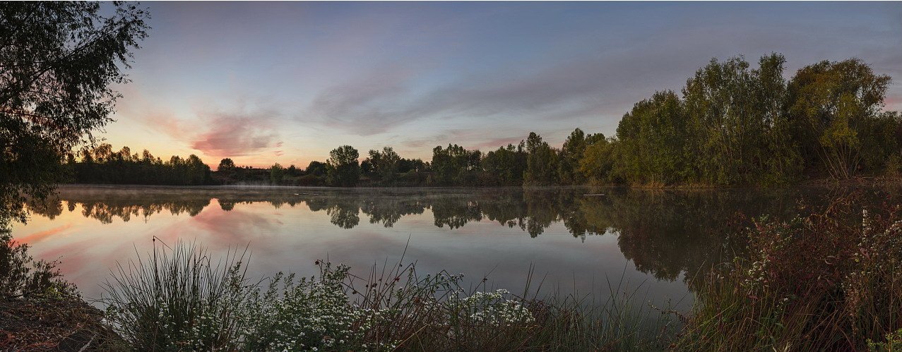 Panorama dell’Oasi Volano all’alba